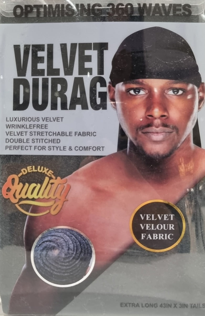 T&G Velvet Durag Black