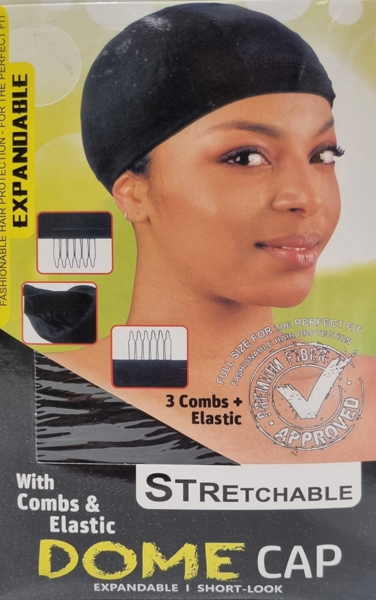 T&G Stretchable Dome Cap With Combs & Elastic