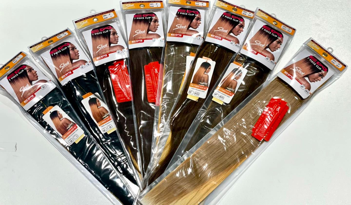 Sleek EW 7 Piece Human Hair Clip In Extensions 100g Pauls Hair World