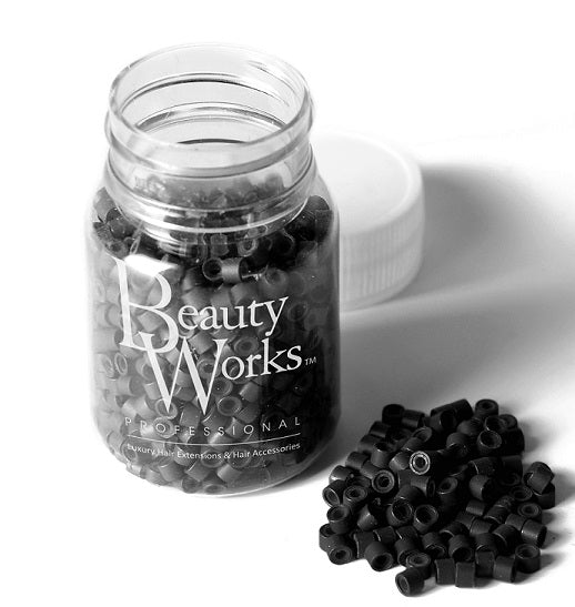 Beauty Works Aluminium Micro Rings 500 Pieces - Black