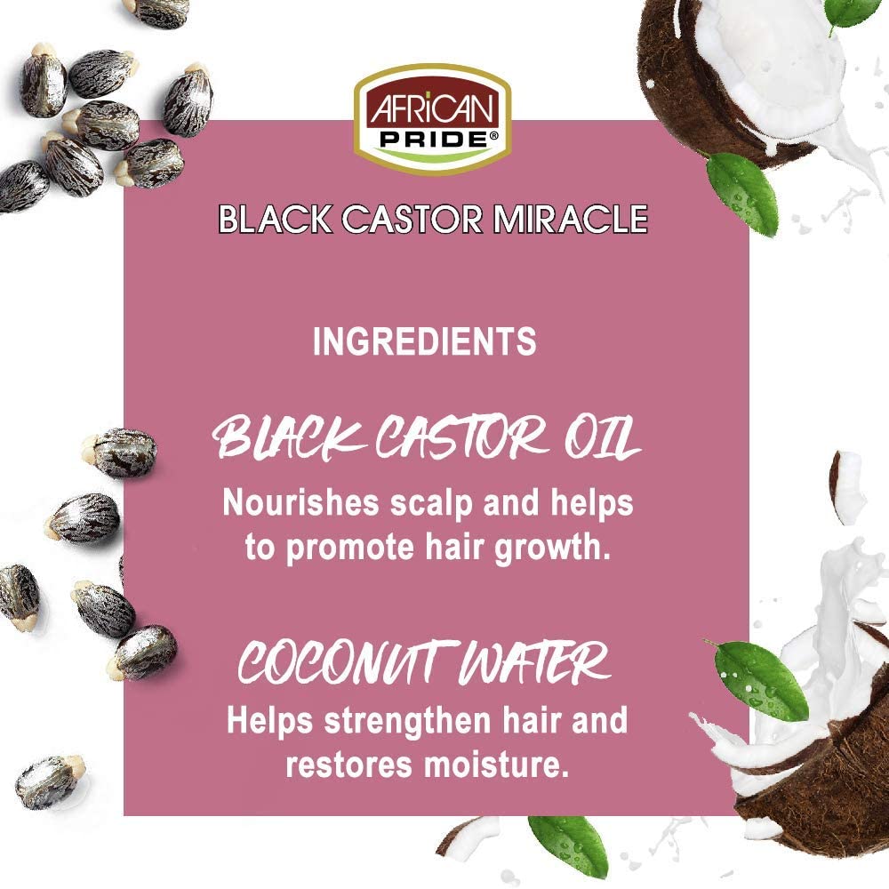 African Pride Black Castor Miracle Take Down Moisture & Detangling Masque 227g