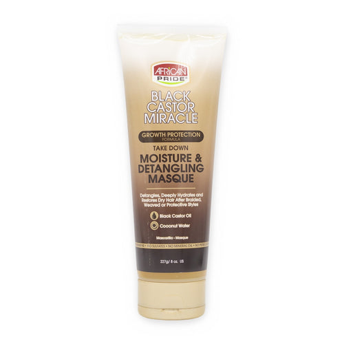 African Pride Black Castor Miracle Take Down Moisture & Detangling Masque 227g