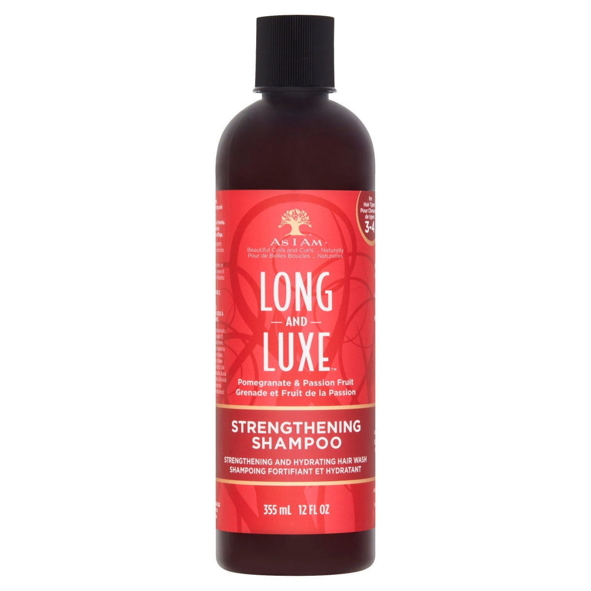 As I Am Long & Luxe Pomegranate & Passion Fruit Strengthening Shampoo 355ml