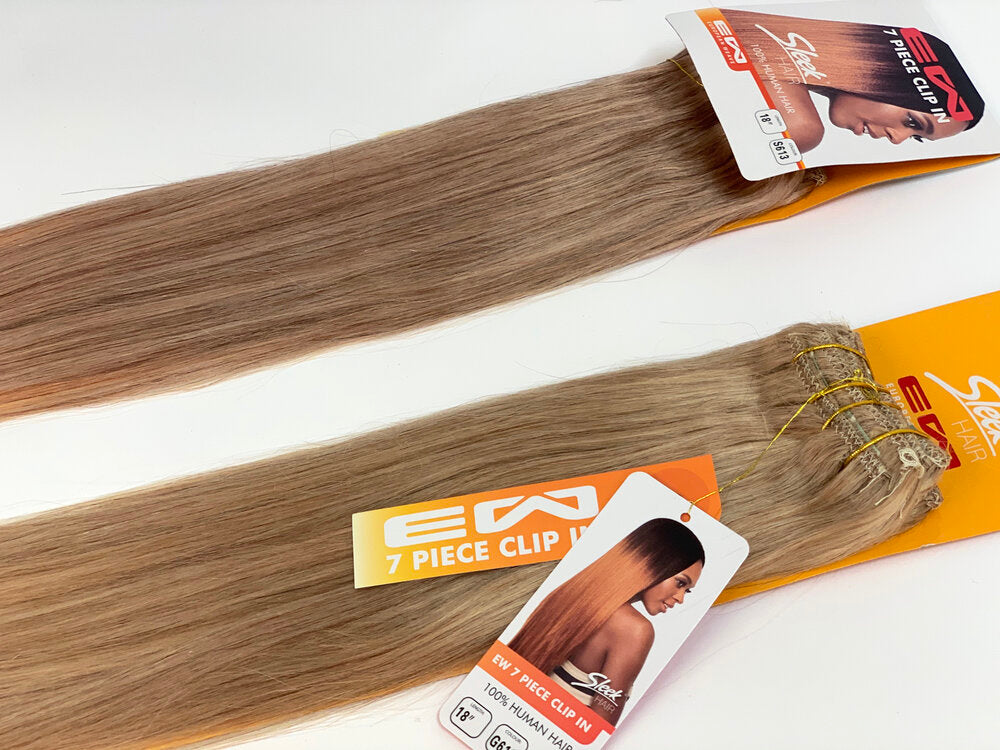 Sleek EW 7 Piece Human Hair Clip In Extensions 100g