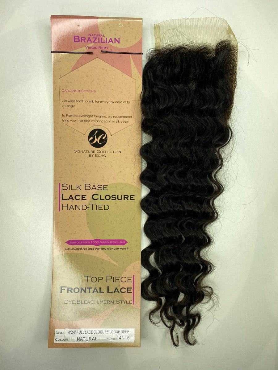 Signature Collection 4"x4" Full Lace Closure Loose Deep