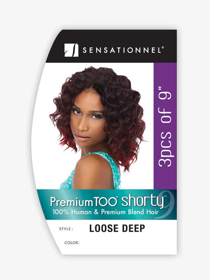 Sensationnel Premium Too Shorty Loose Deep Human Hair Blend Weave- 3 Piece Set