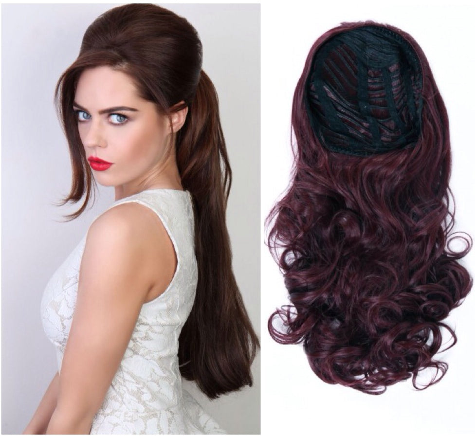 SALE All Colours Deluxe Volume Hair Piece By Beauty Works-99J Dark Plum