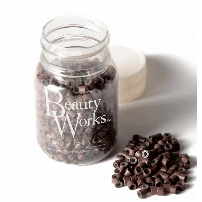 Beauty Works Aluminium Micro Rings 100 Pieces - Red