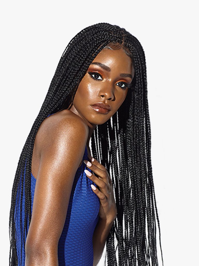 Cloud 9 Ruwa Swiss Lace Parting 4x4 Box Braid 36" Wig